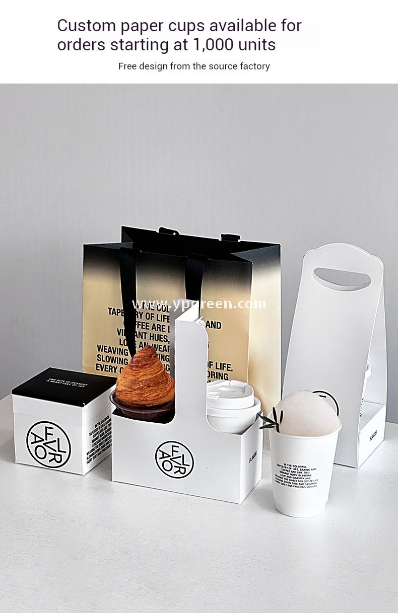 12oz Cold Foil Black Coffee Paper Cup | Corrugated Cup Sleeve | Single & Double Cup Carrier | Non-Woven Tote Bag
