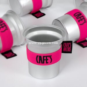 280ml 500ml Silver Brushed Aluminum Coffee Cups – 98x103x72mm Food Grade Lined Hot & Cold Drink Cups Wholesale