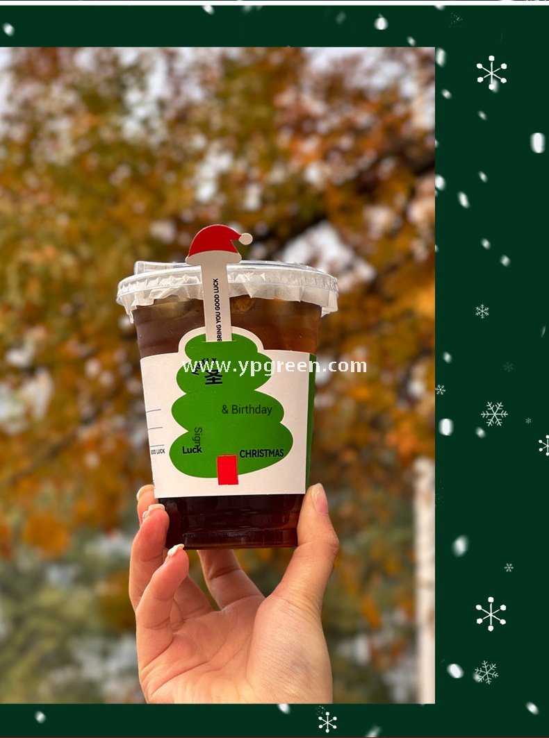 400ml 500ml White Hollow Coffee Cup with Customized Christmas Sleeves – 12oz 16oz Disposable Paper Cup Manufacturer
