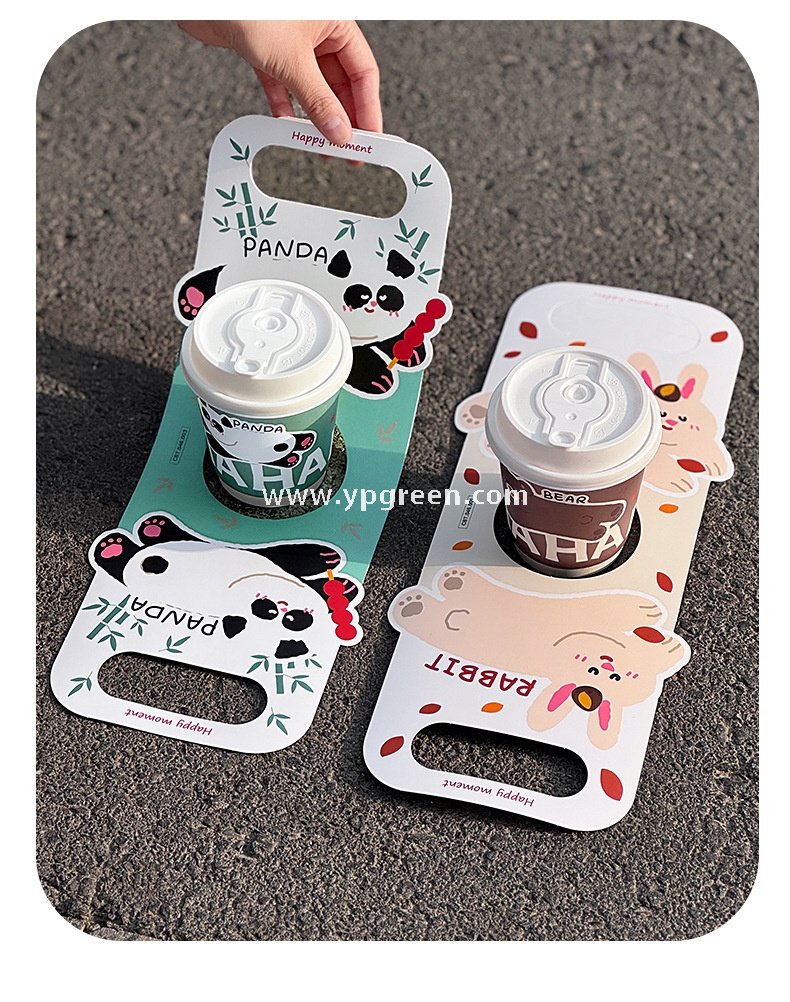 330ml Panda & Bear Hollow Paper Cup | Cute Coffee & Milk Tea Packaging