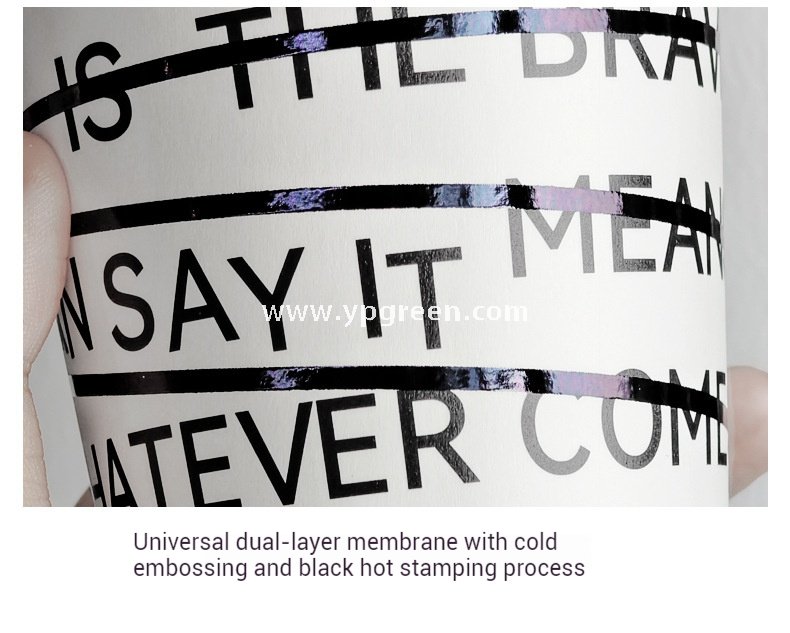 330ml 400ml Creative Typography Design Coffee Paper Cup | Double PE Hot & Cold Cup | Cold Foil Black Printing