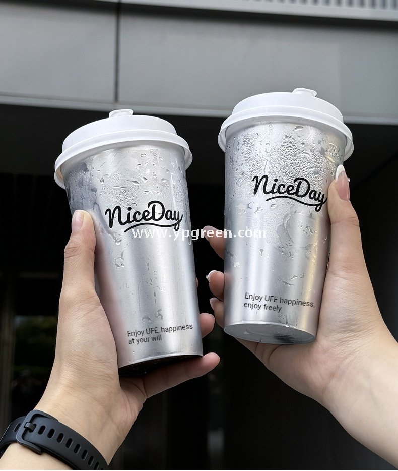Silver Inner Film PP Injection Cup 500ml | Food-Grade 90mm Beverage Cup