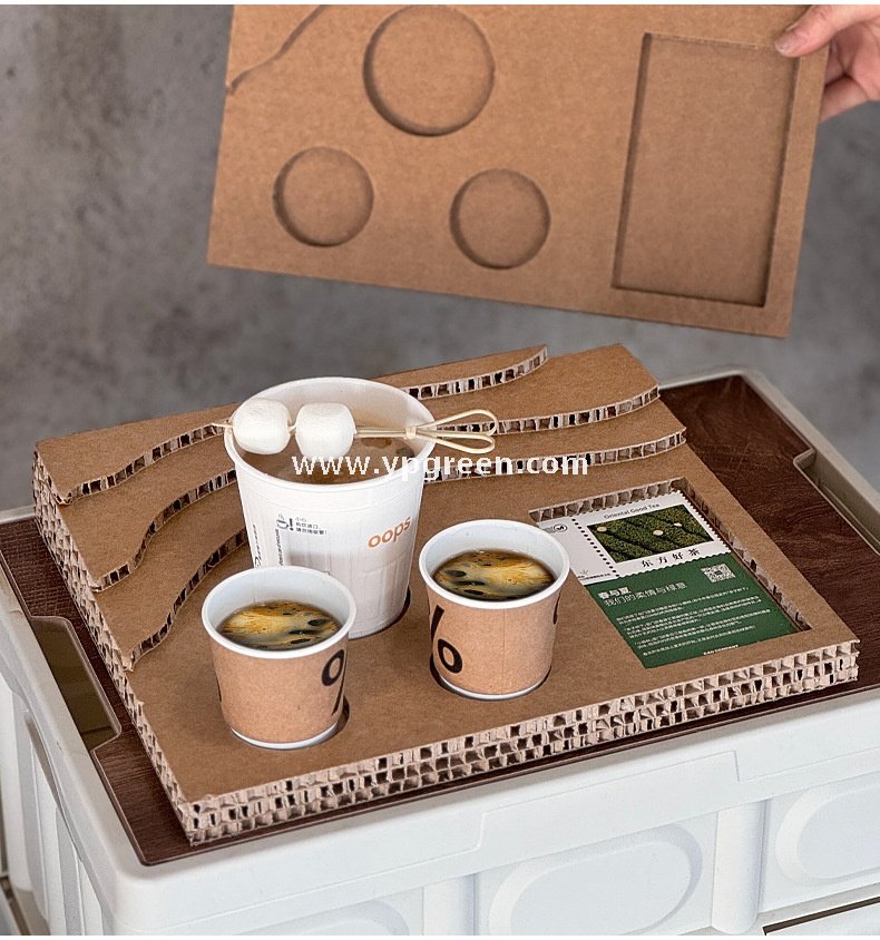 Trial Coffee Cup Stand & Cardboard Tray Combo | Exhibition & Sampling Cup Holder | Cat, Heart, Round, Square Designs