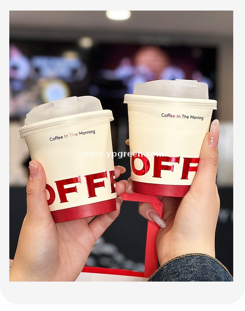 Red Black Cold Stamped Hollow Paper Cups 10oz 330ml 360ml with Leak-Proof Spiral Bottom – Manufacturer Wholesale Supply