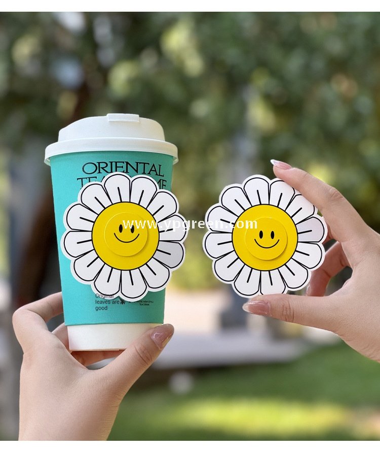 Trendy Creative Pinwheel Cup Sleeve | Sunflower & Kite Rotating Cup Holder | Cute Design for Coffee, Milk Tea & Lemon Tea