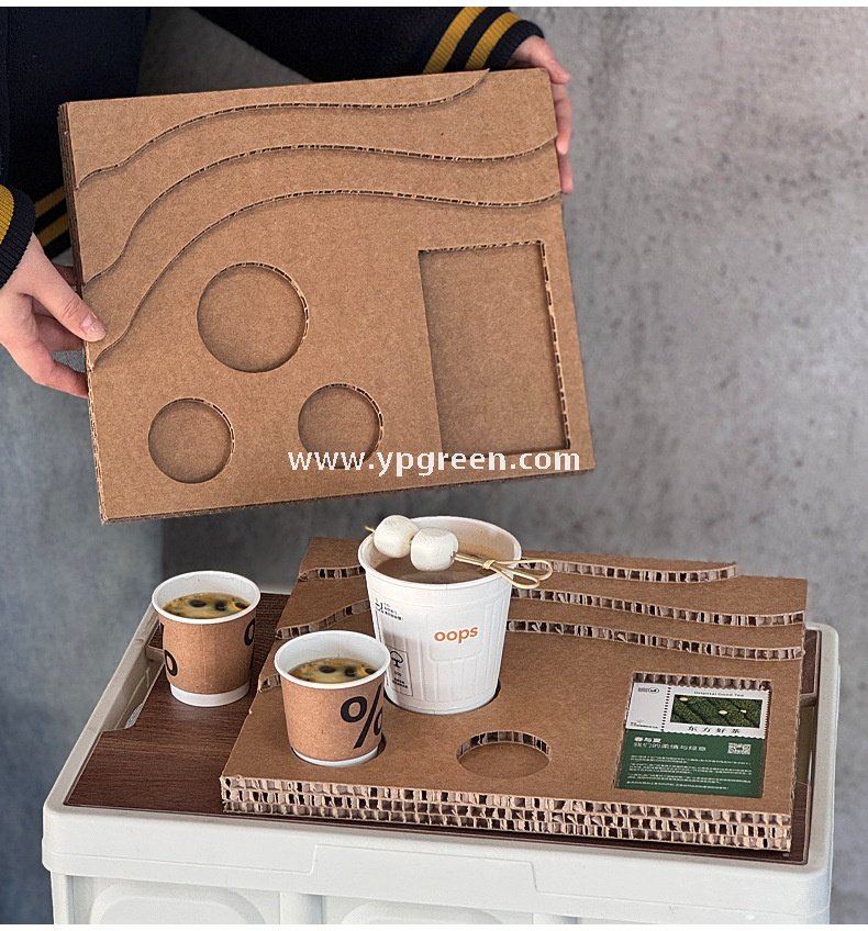 Trial Coffee Cup Stand & Cardboard Tray Combo | Exhibition & Sampling Cup Holder | Cat, Heart, Round, Square Designs