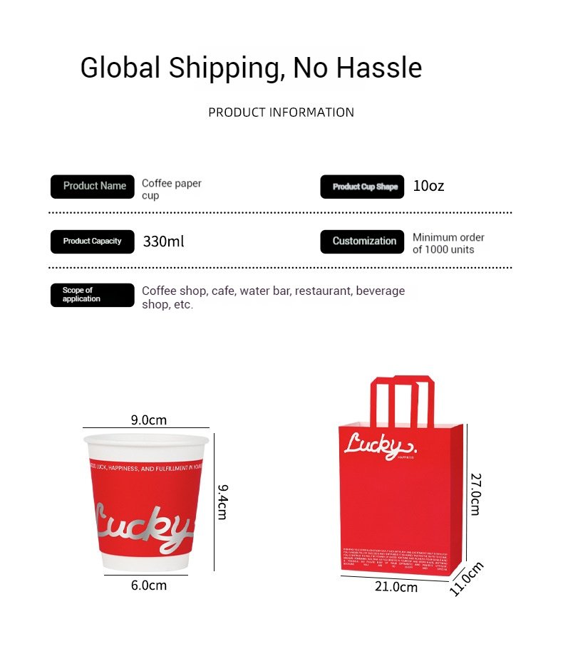 10oz Red Hot Stamping Silver Hollow Paper Cup | 330ml Disposable Coffee Cup | Double Wall Insulated Takeaway Cup