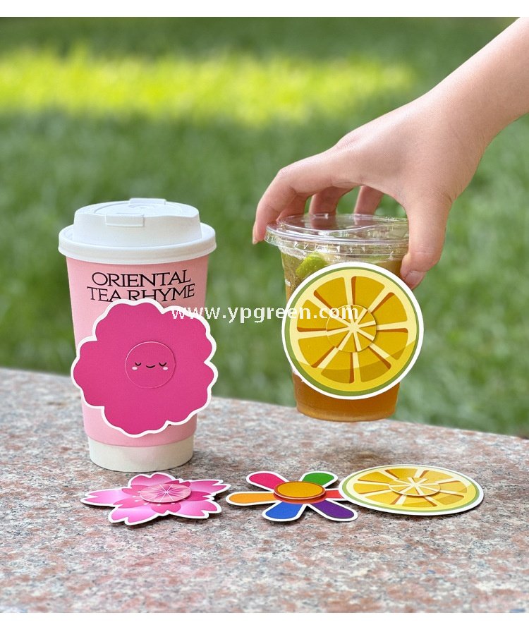 Trendy Creative Pinwheel Cup Sleeve | Sunflower & Kite Rotating Cup Holder | Cute Design for Coffee, Milk Tea & Lemon Tea