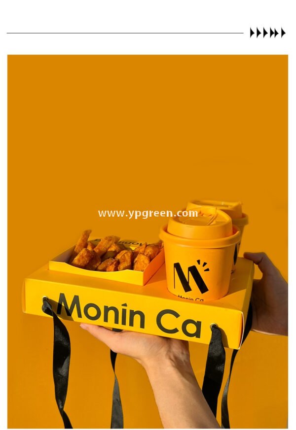 Yellow Coffee Paper Cup with Lid | Double Wall Disposable Hot Drink Cup | Anti-Scald Thickened Cup with Custom Printing