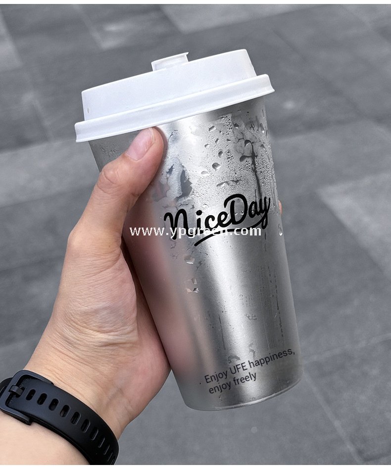 Silver Inner Film PP Injection Cup 500ml | Food-Grade 90mm Beverage Cup