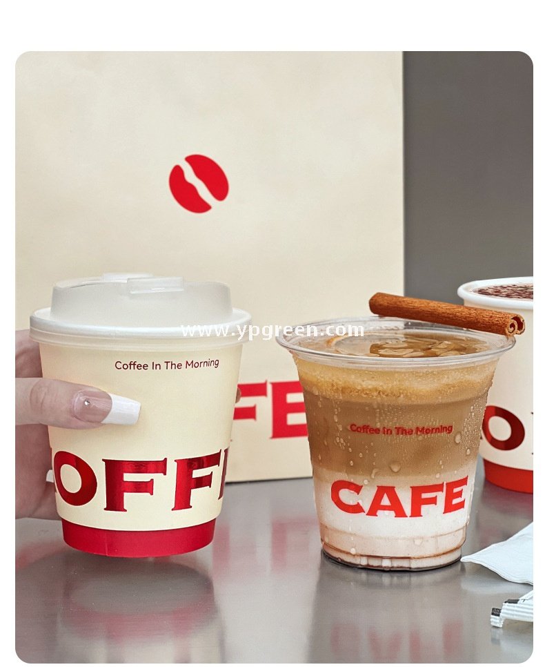 Red Black Cold Stamped Hollow Paper Cups 10oz 330ml 360ml with Leak-Proof Spiral Bottom – Manufacturer Wholesale Supply