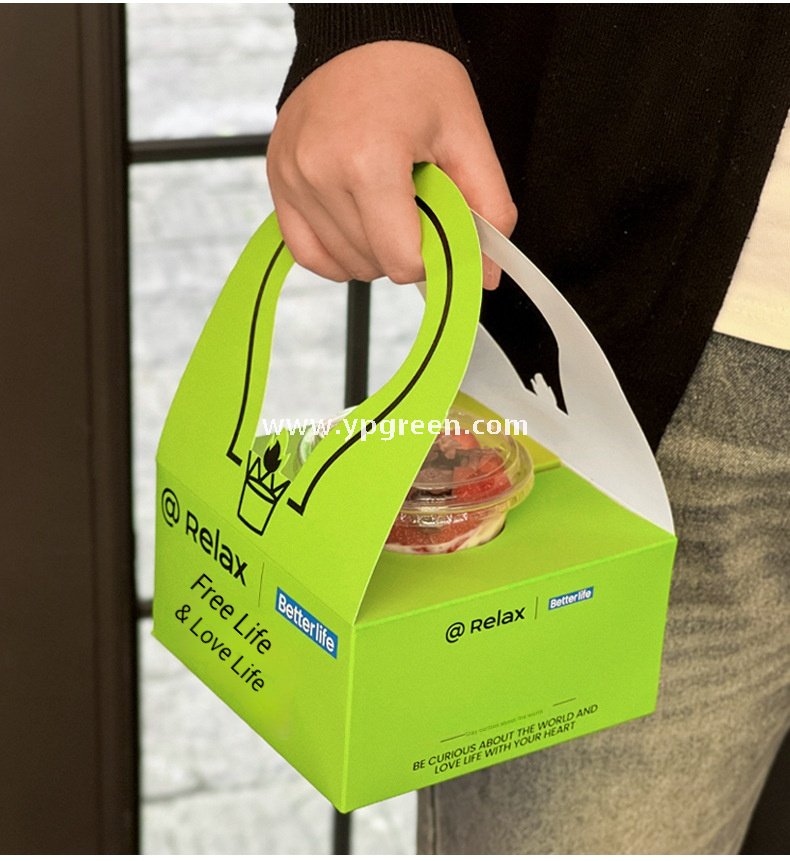 260ml Green Creative Single Cup Carrier | Disposable Premium Tea & Coffee Cup Holder Base | Takeaway Milk Tea Paper Cup