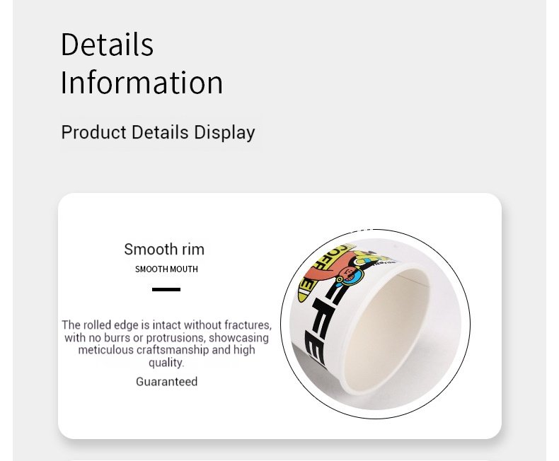 330ml 10oz Blue Surf Cartoon Design Coffee Paper Cup Ripple Bottom Leak-Proof Disposable Cup
