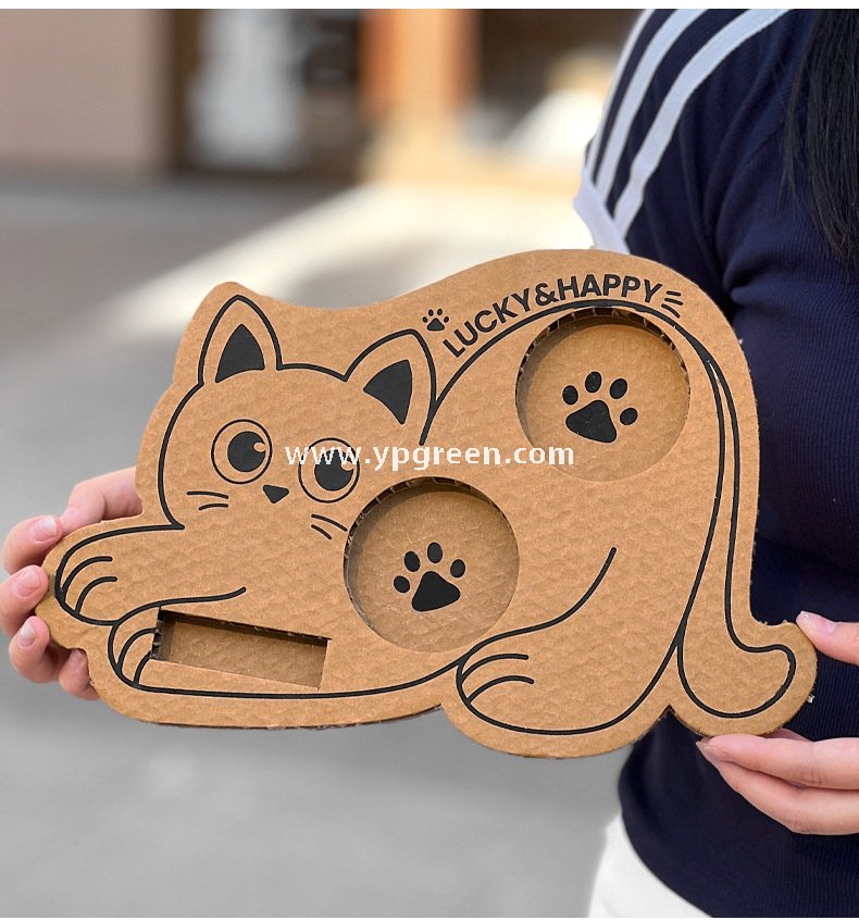 Cat Design Coffee Cup Carrier | Honeycomb Corrugated Cardboard Drink Tray Supplier