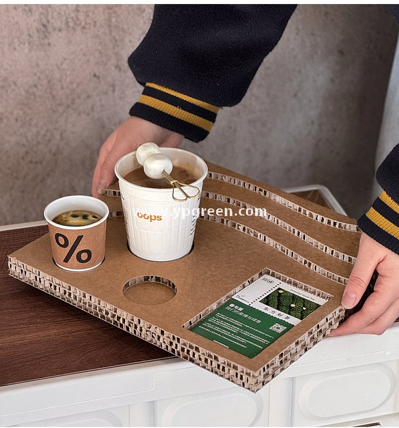 Trial Coffee Cup Stand & Cardboard Tray Combo | Exhibition & Sampling Cup Holder | Cat, Heart, Round, Square Designs