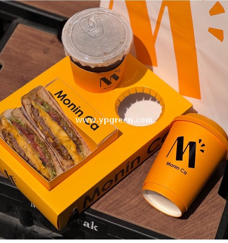 Kraft Hollow Paper Cups with Burger Combo Meal Box | Single Tray + Inner Box, Double Tray + Inner Boxes | Takeaway Food & Drink Packaging
