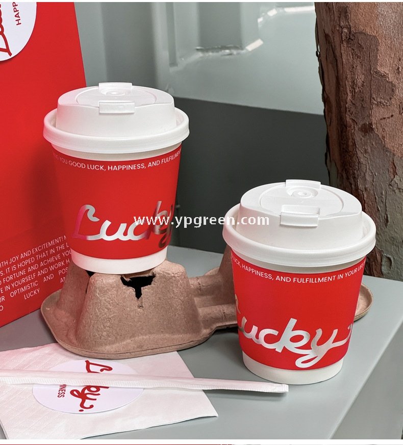 10oz Red Hot Stamping Silver Hollow Paper Cup | 330ml Disposable Coffee Cup | Double Wall Insulated Takeaway Cup