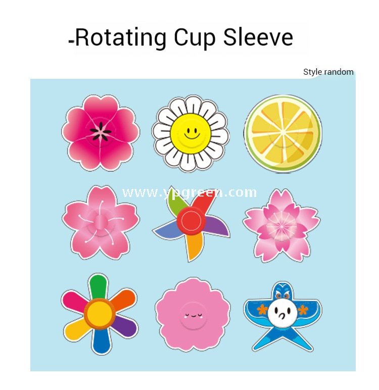 Trendy Creative Pinwheel Cup Sleeve | Sunflower & Kite Rotating Cup Holder | Cute Design for Coffee, Milk Tea & Lemon Tea