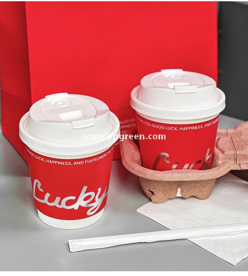 10oz Red Hot Stamping Silver Hollow Paper Cup | 330ml Disposable Coffee Cup | Double Wall Insulated Takeaway Cup