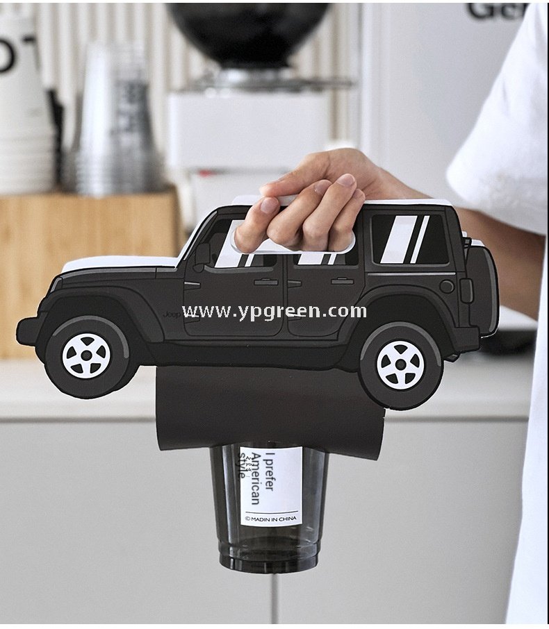260ml Green Creative Single Cup Carrier | Disposable Premium Tea & Coffee Cup Holder Base | Takeaway Milk Tea Paper Cup