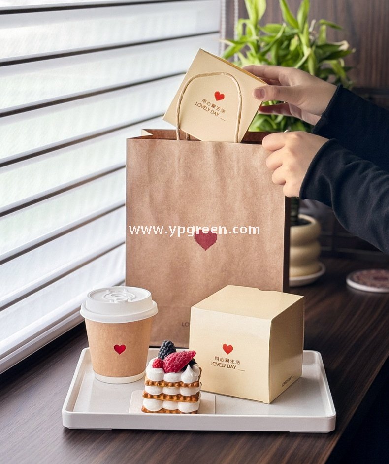 Eco Kraft Coffee Cup 280ml | Heart Gold Stamping Disposable Paper Cup Factory