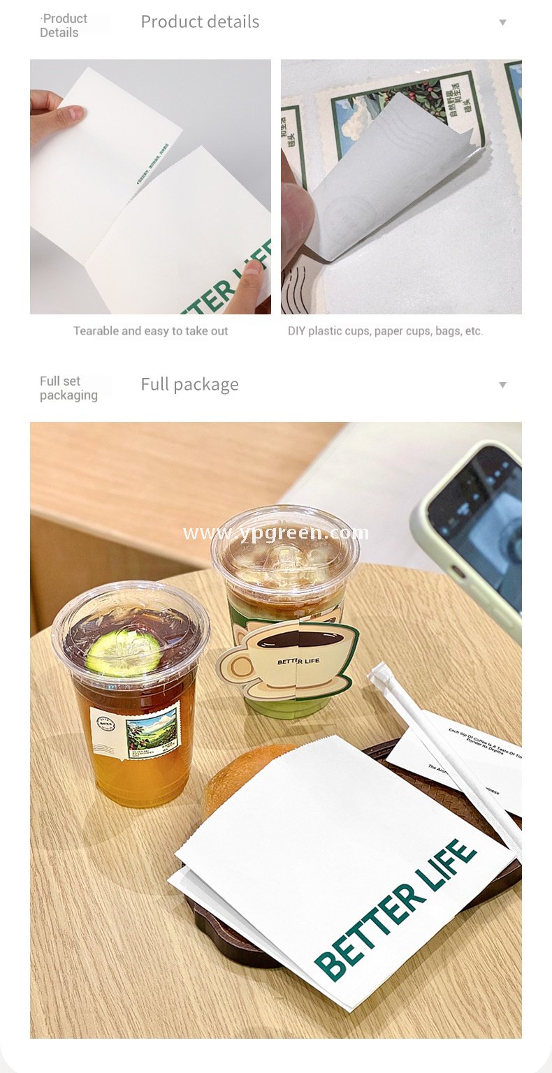 Café Takeout Kit | 12oz PET Clear Drink Cup + Flat Oil-Proof Back-Sealed Food Bag