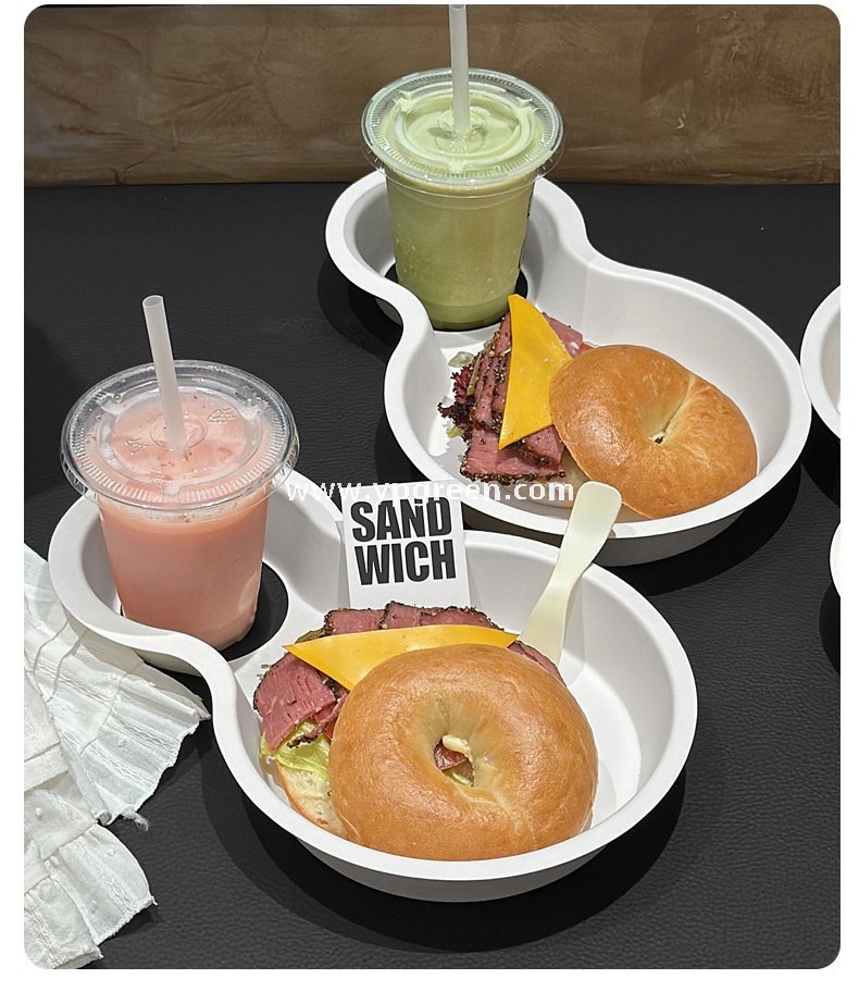Eco Pulp Brunch Tray for Street Food Burger Coffee Drinks Takeaway Citywalk Lifestyle