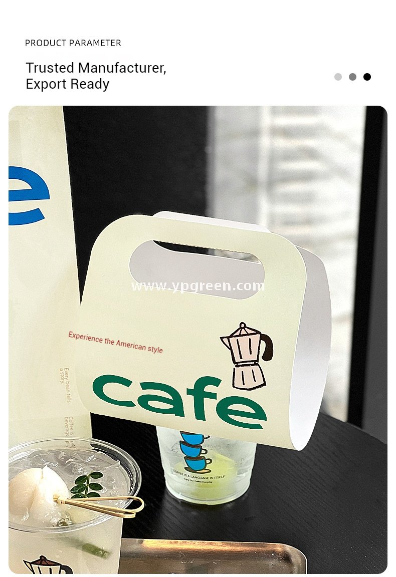 12oz PET Clear Cup + White Utensils Coffee Paper Cup | Flat Oil-Proof Back-Sealed Bag & Single/Double Cup Carrier