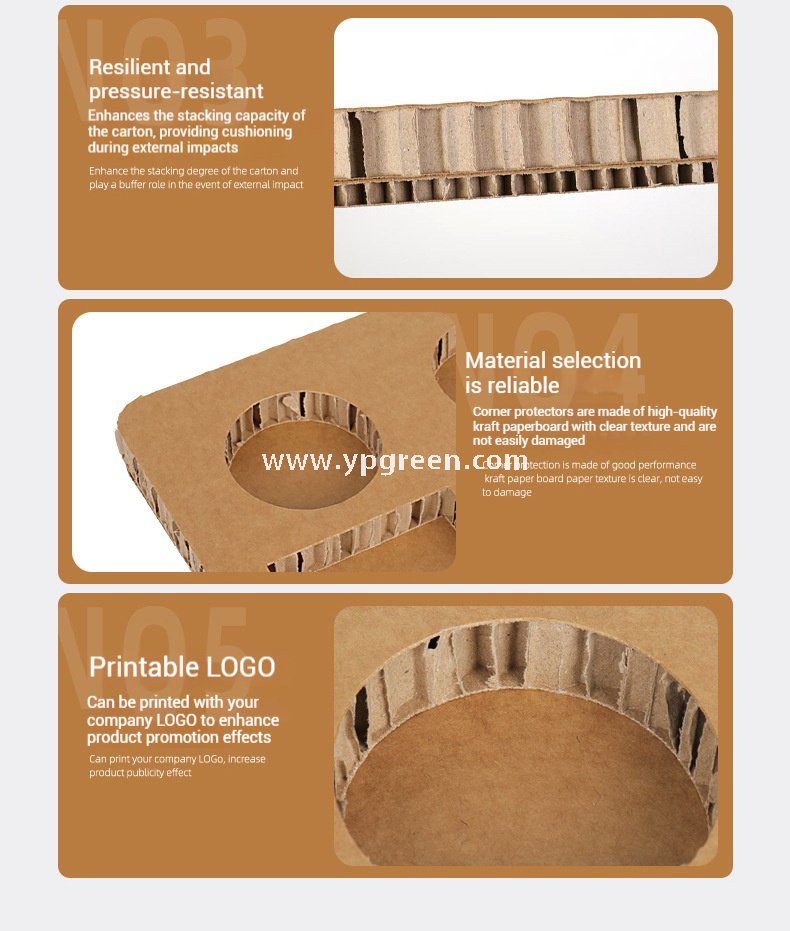 Square Coffee Combo Cup Tray | Honeycomb Corrugated Cardboard Cup Holder | Disposable Logo-Printed Beverage Carrier for Coffee & Milk Tea
