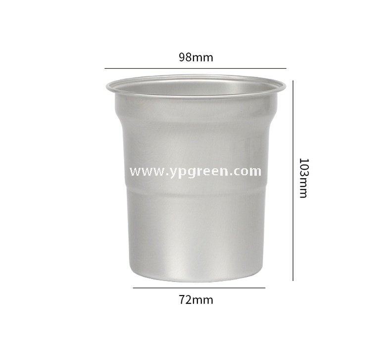 280ml 500ml Silver Brushed Aluminum Coffee Cups – 98x103x72mm Food Grade Lined Hot & Cold Drink Cups Wholesale