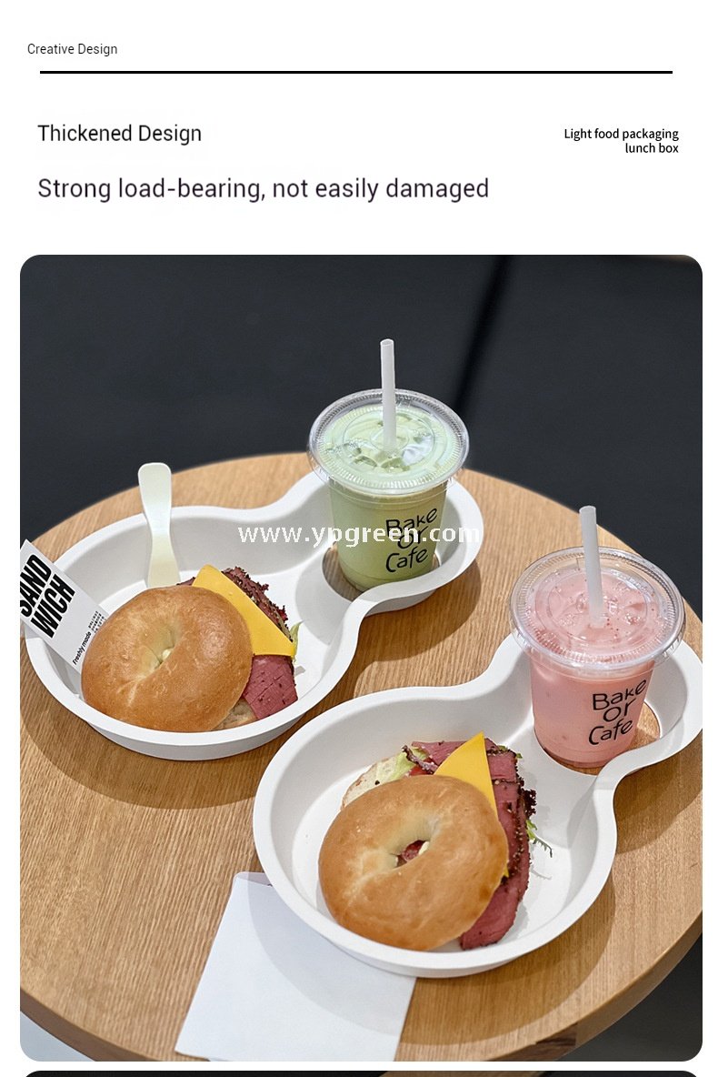 Eco Pulp Brunch Tray for Street Food Burger Coffee Drinks Takeaway Citywalk Lifestyle