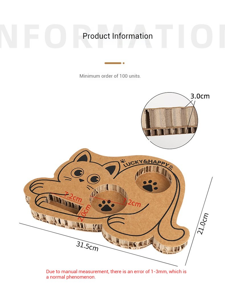 Cat Design Coffee Cup Carrier | Honeycomb Corrugated Cardboard Drink Tray Supplier