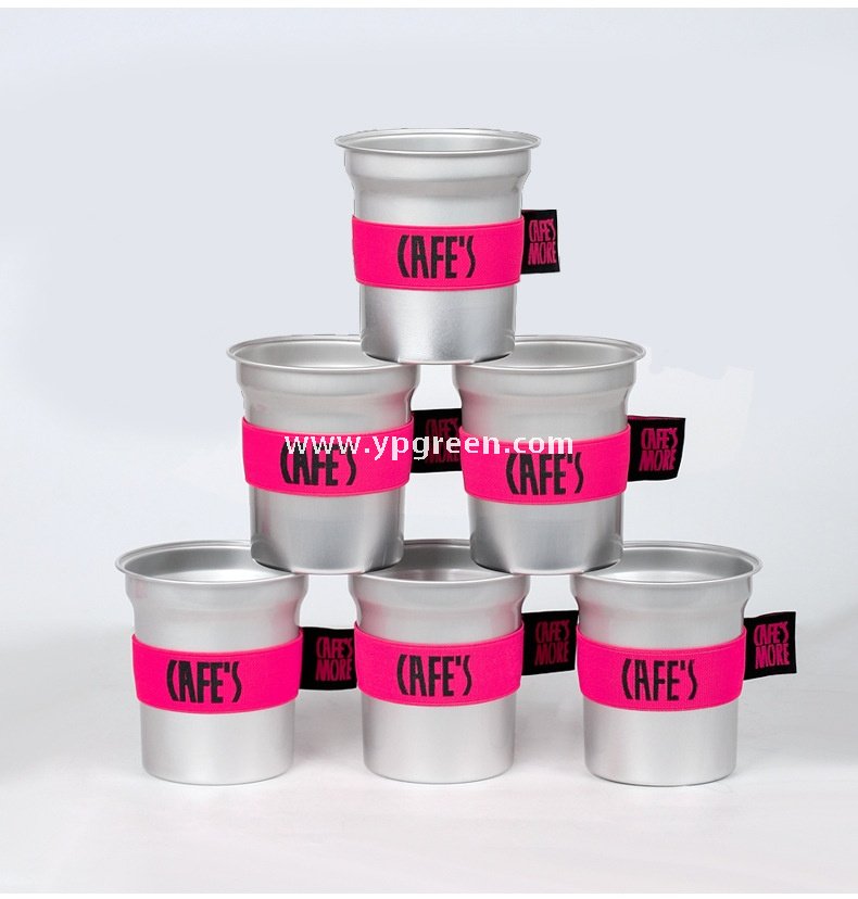 280ml 500ml Silver Brushed Aluminum Coffee Cups – 98x103x72mm Food Grade Lined Hot & Cold Drink Cups Wholesale