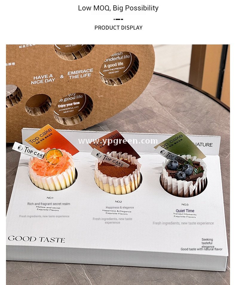 3-Pack Basque Cheesecake Cup Holder | Creative Dessert Paper Cup Tray for Cakes & Pastries