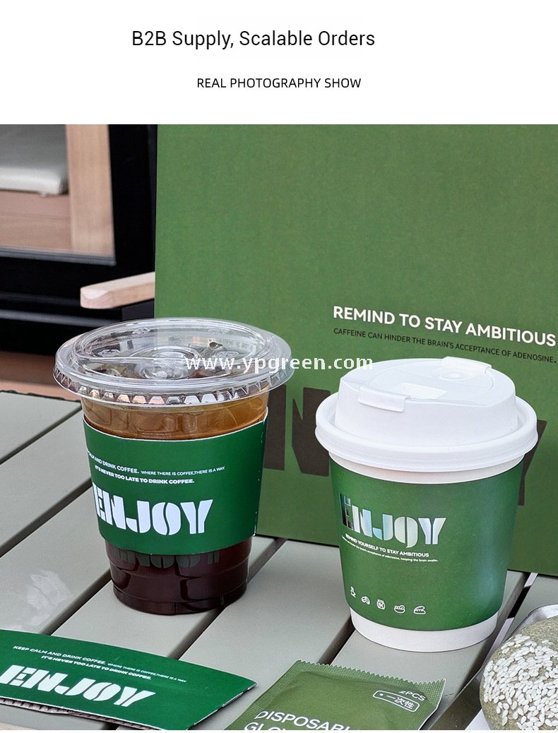 10oz 14oz Silver Foil Stamped Paper Cups 400ml Hot Stamping Disposable Milk Tea Coffee Cups with Lids Wholesale