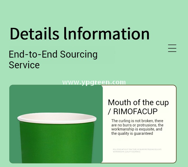 22 oz Fresh Green Disposable Lemon Tea Cups – 700ml Double PE Coated Paper with PET Lid for Cold Beverages