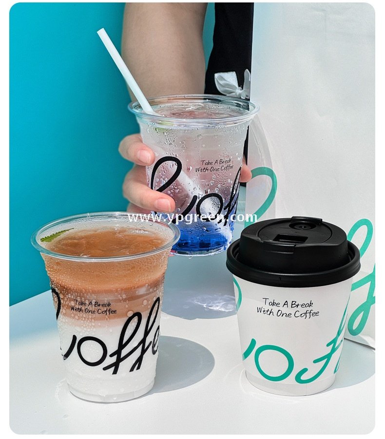 14oz UV Print PET Transparent Cups 330ml – 9.8×6.0×10.7cm Hollow Paper Cup Design Manufacturer Wholesale
