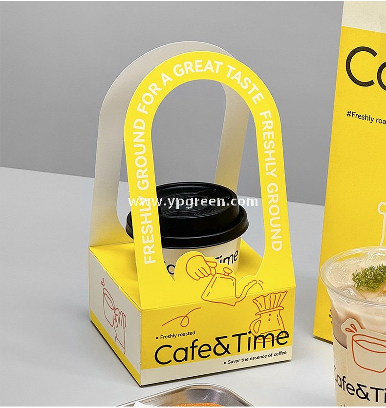 Hot & Cold Drink Cup Set | 330ml Yellow Tactile Paper Cup + 500ml PET Clear Cup
