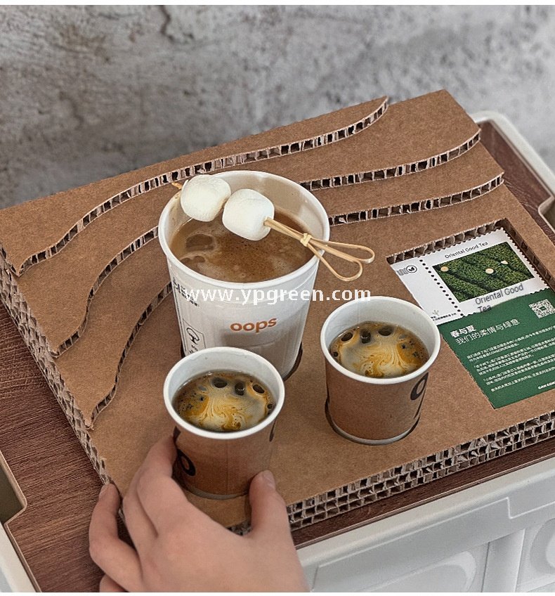 Trial Coffee Cup Stand & Cardboard Tray Combo | Exhibition & Sampling Cup Holder | Cat, Heart, Round, Square Designs