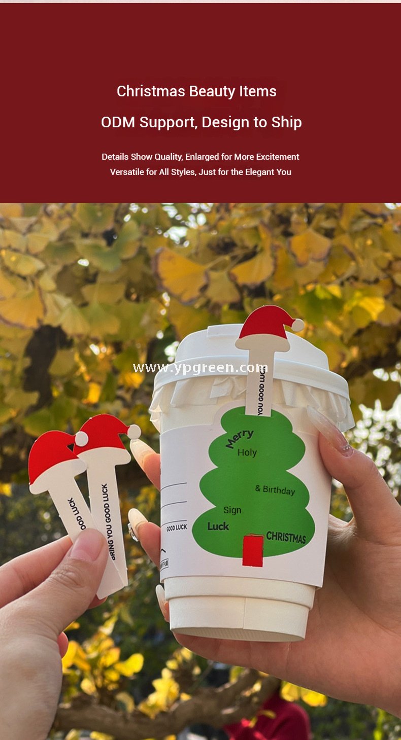 400ml 500ml White Hollow Coffee Cup with Customized Christmas Sleeves – 12oz 16oz Disposable Paper Cup Manufacturer