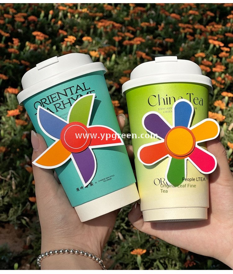 Trendy Creative Pinwheel Cup Sleeve | Sunflower & Kite Rotating Cup Holder | Cute Design for Coffee, Milk Tea & Lemon Tea