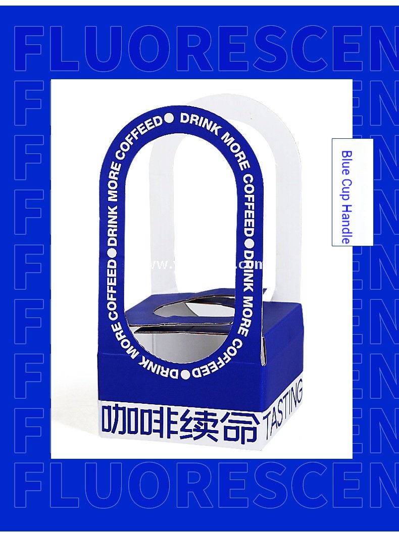 Disposable Kraft Corrugated Cup Carrier | Blue & Red Options Coffee & Milk Tea Takeaway Bag | Single, Double, Four-Cup Holder Base