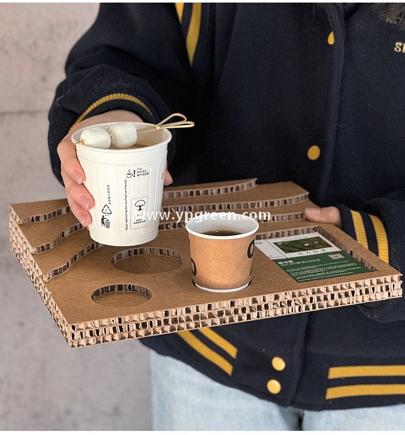 Trial Coffee Cup Stand & Cardboard Tray Combo | Exhibition & Sampling Cup Holder | Cat, Heart, Round, Square Designs
