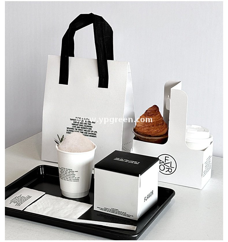 12oz Cold Foil Black Coffee Paper Cup | Corrugated Cup Sleeve | Single & Double Cup Carrier | Non-Woven Tote Bag