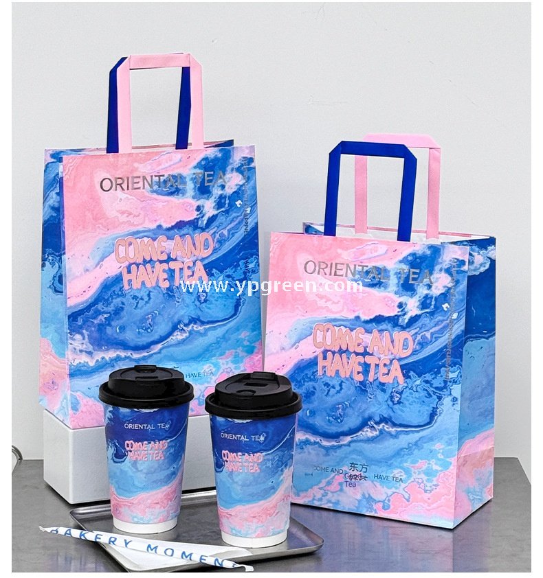 16oz Ocean Painting Style Embossed Hollow Coffee Paper Cups – 480ml Double Wall Milk Tea Cups Factory Wholesale