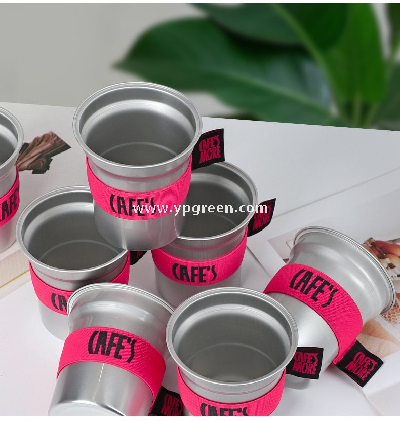 280ml 500ml Silver Brushed Aluminum Coffee Cups – 98x103x72mm Food Grade Lined Hot & Cold Drink Cups Wholesale