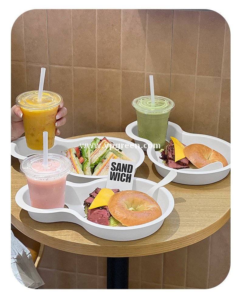 Eco Pulp Brunch Tray for Street Food Burger Coffee Drinks Takeaway Citywalk Lifestyle