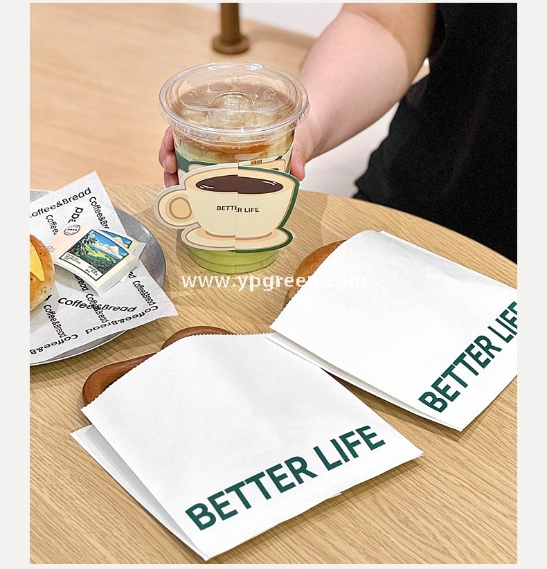 Café Takeout Kit | 12oz PET Clear Drink Cup + Flat Oil-Proof Back-Sealed Food Bag