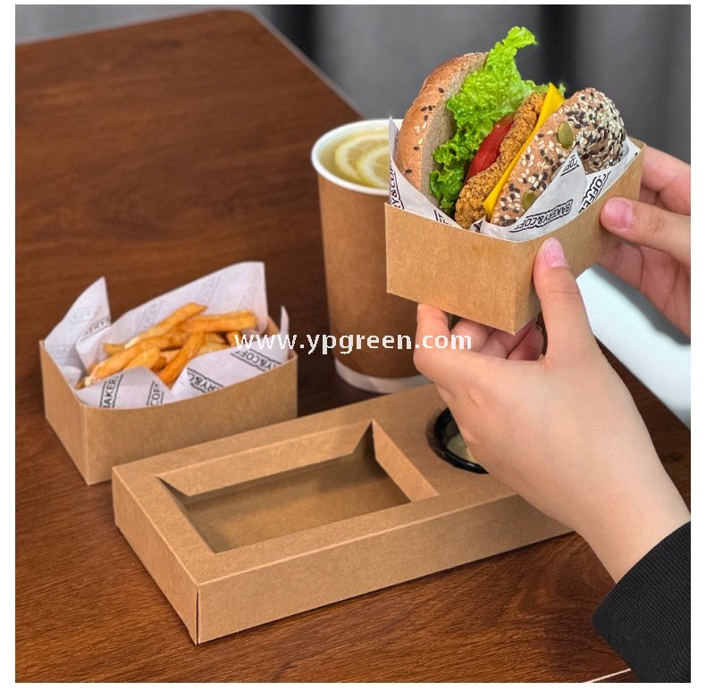 Kraft Hollow Paper Cups with Burger Combo Meal Box | Single Tray + Inner Box, Double Tray + Inner Boxes | Takeaway Food & Drink Packaging