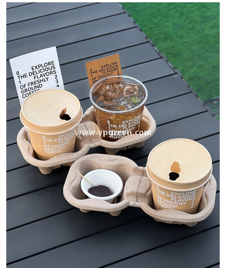 330ml Bamboo Pulp Hollow Paper Cup | Disposable Coffee Cup | Thickened Kraft Milk Tea Cup